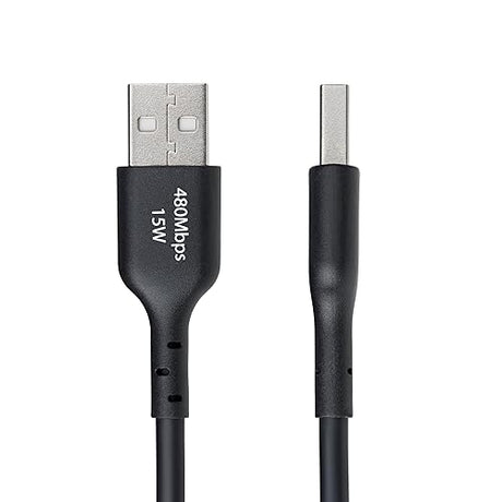 StarTech.com 10ft (3m) USB-A to USB-C Charging Cable, Charge & Sync, 3A, USB 2.0, TPE Jacket, Black USB Charging Cord
