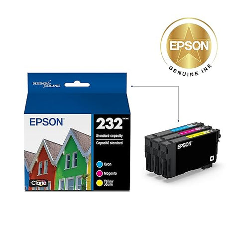 EPSON 232 Claria Ink Standard Capacity Colour Combo Pack (T232520-S) Works with Workforce WF-2930, WF-2950, Expression XP-4200, XP-4205