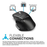 JLab Epic Wireless Mouse, Connect Via Bluetooth or USB Wireless Dongle, Multi-Device Toggle, Up to 3 Devices, OLED Display, Custom User Profiles, Adjustable Tracking, Full-Size