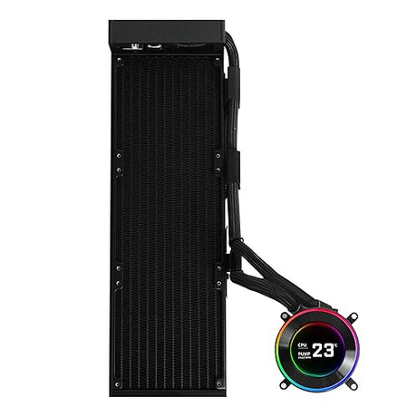 Lian Li Hydroshift II 360 Liquid CPU Cooler - Flexible Slide-Tube Clamp Coolant Pathway - 2.1” IPS LCD Screen - 3 Control Mode - Fits Most PC Fans - LGA 1851/1700, AMD AM5/AM4 - Black (HS2LCD36B)