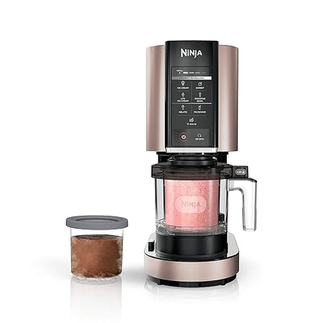 Ninja CREAMi Ice Cream Maker, for Gelato, Mix-ins, Milkshakes, Sorbet, Smoothie Bowls & More, 7 One-Touch Programs, with (2) Pint Containers & Lids, NC301CRG, Rose Gold (Canadian Version) Rose Gold 15.95in