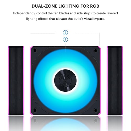 Lian Li UNI Fan CL120 ARGB PWM Fan - Single Pack (Reverse Blade) - 2.4 GHz Wireless Signal RGB & PC Case Fans Control - Daisy-Chain - Low Noise - Controller NOT Included &Required - Black (12RCL1W1B) 120 Reverse Black