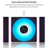 Lian Li UNI Fan CL120 ARGB PWM Fan - Single Pack (Reverse Blade) - 2.4 GHz Wireless Signal RGB & PC Case Fans Control - Daisy-Chain - Low Noise - Controller NOT Included &Required - Black (12RCL1W1B) 120 Reverse Black
