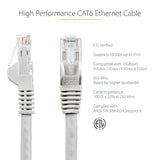 StarTech.com 3 ft. CAT6 Ethernet Cable - 10 Pack - ETL Verified - Gray CAT6 Patch Cord - Snagless RJ45 Connectors - 24 AWG Copper Wire - UTP Ethernet Cable (N6PATCH3GR10PK)