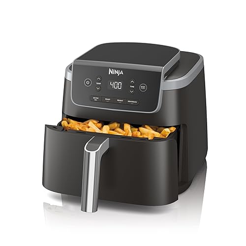 Ninja Air Fryer Pro 4in1, 5 QT (4.7 L) Capacity, Air Fry, Air Roast, Bake, Reheat, Dehydrate, Roast, Air Crisp Technology, Nonstick Basket & Crisper Plate, Grey, AF141C (Canadian Version)