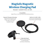 Eaton Tripp Lite Series Wireless Charger Pad, 10W Magnetic Phone Charging Pad, QI-Enabled Phone Compatible for iPhone & Android, 5ft Cable, Black, 1-Year Warranty (U280M-005-10-BK) Charging Pad Black