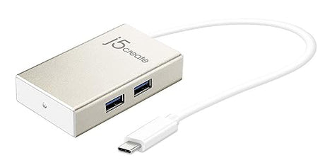 j5create USB Type-C 4-Port Hub, Silver, JCH343