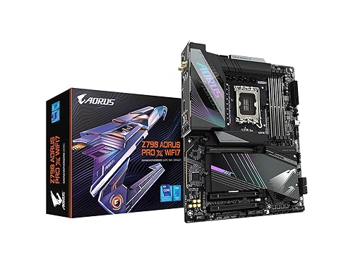 GIGABYTE Z790 AORUS PRO X WIFI7 LGA 1700 Intel Z790 X ATX Motherboard with DDR5, 5* M.2, PCIe 5.0, USB 3.2 Type-C, Wi-Fi 7, 5GbE LAN, Q-Flash Plus, EZ-Latch Plus