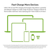 Belkin BoostCharge Pro 45W Dual USB-C GaN Wall Charger, Multi-Port Charger w/ 2X USB-C PD 3.0 Fast Charge Ports for MacBook, iPhone, iPad, Galaxy, Google Pixel, & More + USB-C to USB-C Cable - White Includes USB-C to USB-C Cable