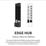 Lian Li Universal USB & PWM Fan Hub, Fan Controller with 4 USB Headers - 6 Fan Ports - Magnetic Mounting - 5V/4PIN - PSU/Motherboard Universal Case Compatibility - White (EG-HUB01B)