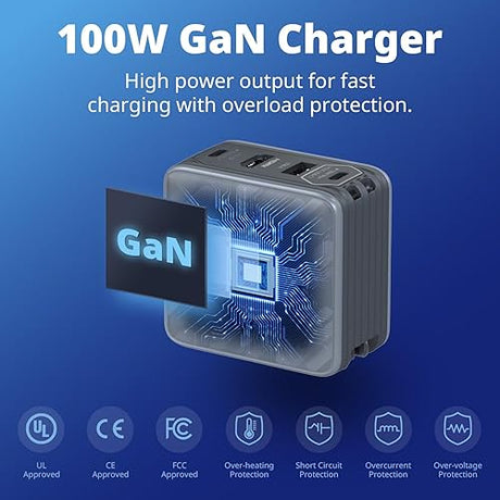 AVerMedia Portable Charger for Nintendo Switch, Steam Deck Dock, 100W GaN Fast Charging USB C Hub, TV Docking Station with 4K60 HDMI, Compatible with iPhone, iPad, Laptop, PC, Gaming Accessories Core Go - Black