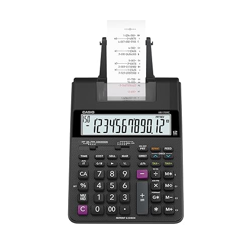 Casio HR-170RC Printing Calculator, Black, 2.6 x 6.5 x 11.6