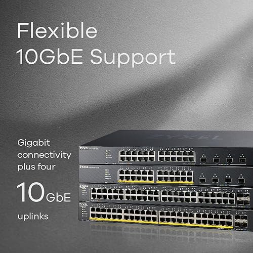 Zyxel 24-Port Switch Gigabit Ethernet Smart-L2 Managed | 4X 10G SFP+ | Optional Nebula Cloud | Rackmount | Limited Lifetime Protection [XGS1935-28] 24-Port | 4x 10G SFP+