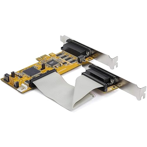 StarTech.com 8-Port PCI Express RS232 Serial Adapter Card - PCIe RS232 Serial Card - 16C1050 UART - Low Profile Serial DB9 Controller/Expansion Card - 15kV ESD Protection - Windows/Linux (PEX8S1050LP) ASMedia 8 Port