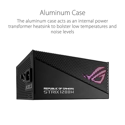 ASUS ROG Strix 1200W Gold Aura Edition (Fully Modular Power Supply, 80+ Gold Certified, ATX 3.0, Cybenetics Lambda A+ Certification, PCIe Gen 5.0 Ready, Axial-tech Fan, Aura Sync, 10 Year Warranty)