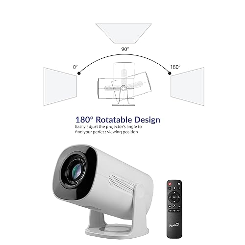 Supersonic SC-92P Smart HD Wi-Fi Projector with Bluetooth, 720p Native, 1080p Support, 1760 Lumens, 180° Rotatable, 6 Galaxy Lighting Effects, HDMI, USB, Mirror Casting and Built-in Apps