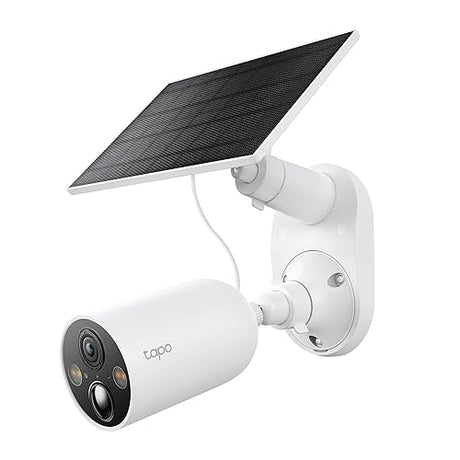 TP-Link Tapo SolarCam 2K, Outdoor Battery Camera w/Solar Panel Base, Wireless Camera, 2K QHD, 150° Super-Wide FOV, Free Person/Vehicle/Pet Detection, SD/Cloud Storage, Starlight Color Night Vision 2K QHD Wire-Free SolarCam