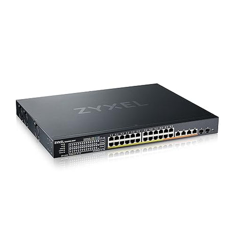 Zyxel 24-Port PoE Multi-Gigabit Ethernet Switch | Smart-L2+ Managed | 20x PoE+ | 8X PoE++ @700W | 2X 10G RJ45 | 2X 10G SFP+ | Nebula Cloud Optional| Rackmount [XMG1930-30HP] 24-Port | Smart Managed | PoE++