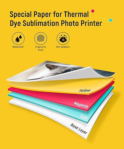 Liene Photo Printer Paper & Cartridge, 2 Ink Cartridge Refill & 80 Sheets Photo Papers, 4x6, Dye Sublimation, Water & Oxidation-Proof, Compatible w Printer, for Display, Framing, Scrapbook Liene Photo Paper 80sheets + 2 cartridges