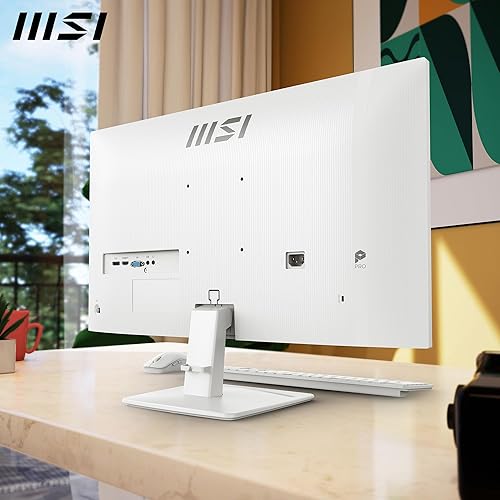 MSI PRO MP275W E2 27-inch IPS 1920 x 1080 (FHD) Gaming Office Monitor, 120Hz, Free-Sync, HDMI, DisplayPort, VGA Port, VESA Mountable, Tilt, Speaker, 4-Side Slim Bezel 1ms, White