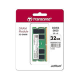 Transcend 32GB DDR5 5600 SO-DIMM 2Rx8 1.1V, RAM, Notebook/Laptop Computer Memory - JM5600ASE-32G