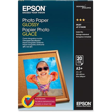 Epson S041143 Photo Paper Glossy, Super B (13x19), 20 Sheets Ink