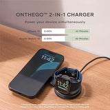 Satechi OntheGo™ 2 in 1 Wireless Charger, Qi2 Portable Charger with 15W Fast Charging for iPhone and 5W for Apple Watch, Magnetic Travel Charging Station – Black 2 in 1 Charger Black