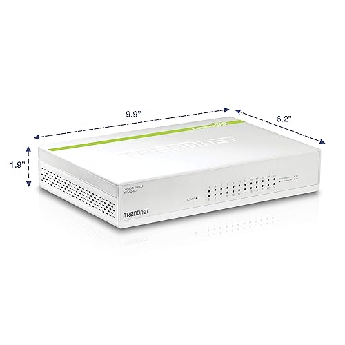 TRENDnet 24-Port Gigabit GREENnet Switch, QoS, 48 Gbps Switching Fabric, Fanless, Plug & Play, Half & Full Duplex, TEG-S24D Plastic 24-Port