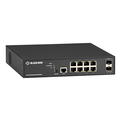 Black Box Network - LPB3010A LPB3000 Ethernet Switch - 8 Ports - Manageable - TAA Compliant - 2 Layer Supported - Modular - Optical Fiber, Twisted Pair - PoE Ports - Wall Mountable - 1