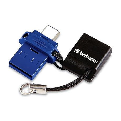 Verbatim Store ‘n' Go Dual USB 3.0 Flash Drive For USB-C Devices, 32 GB, Blue