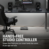 Elgato Stream Deck Pedal – Hands-Free Studio Controller, 3 Macro footswitches, Trigger Actions in apps and Software Like OBS, Twitch, YouTube and More, Works with Mac and PC, Black, 10GBF9901
