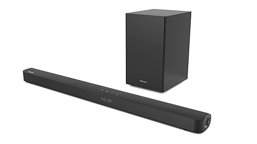 Hisense HS212F 2.1ch Sound Bar with Wireless Subwoofer, 120W, Powered by Dolby Audio, Pure Surround, Ezplay Support, Roku TV Ready, Bluetooth, HDMI ARC/Optical/AUX/USB, 3 EQ Modes, Black