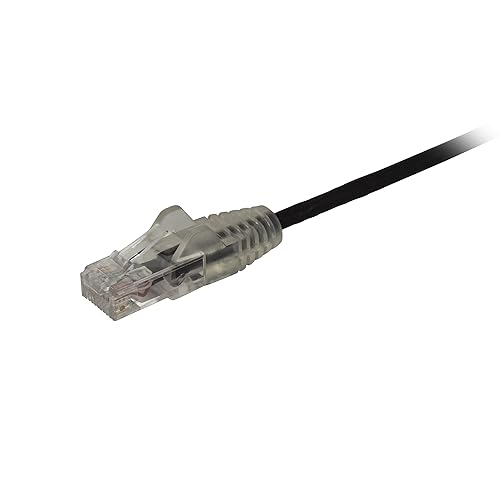 StarTech.com 1 ft CAT6 Cable - Slim CAT6 Patch Cord - Black- Snagless RJ45 Connectors - Gigabit Ethernet Cable - 28 AWG - LSZH (N6PAT1BKS)