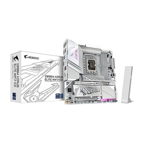 GIGABYTE Z890M AORUS ELITE WIFI7 ICE - Intel Z890, LGA1851, DDR5, PCIe 4.0/5.0, Micro ATX Motherboard