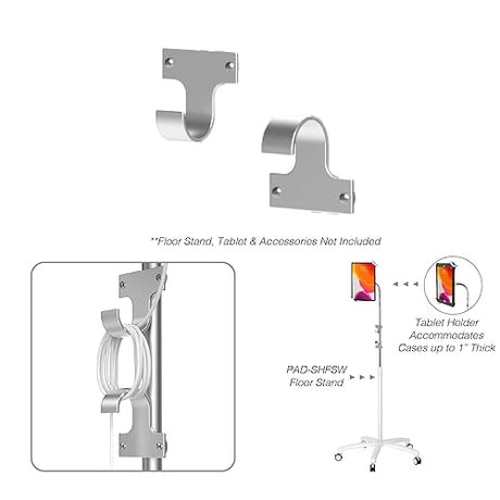 Add-On Utility Hooks – CTA Add-On Attachable Towel & Cable Wrap Hooks for Tablet Floor Stands & PAD-AFS - PAD-CGS - PAD-SCGS - PAD-SCGS9 - PAD-HFS - PAD-SHFS - PAD-GFS - PAD-SGF & PAD-UAFS (ADD-Hook)
