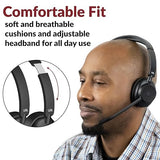 Cyber Acoustics Essential Wireless Headphones (HS-1500BT) - Professional Headset Optimized for UC Platforms, ANC and ENC Technology Provides Quality Sound for All Day Comfort Calls and Music