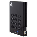 Apricorn 2TB Aegis Padlock USB 3.0 SSD 256-Bit Encrypted Portable Drive (A25-3PL256-S2000), Black