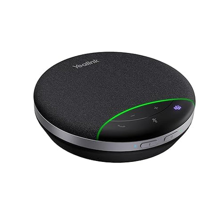Yealink SP92 Conference Speaker and Microphone with Al Noise Cancellation, 20H Call Time, 13ft Pick-up, 360° Omni Mic 50mm Full-Duplex Speaker, Bluetooth 5.3/USB Speakerphone for Teams Black SP92 USB-C/A