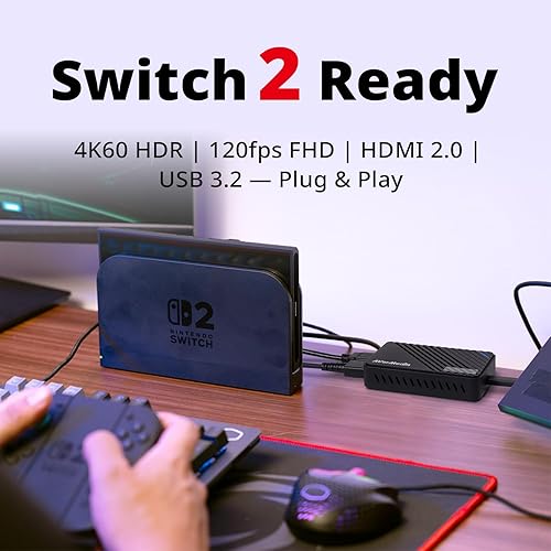 AVerMedia 4K HDMI Capture Card, USB Game Capture Card for Streaming and Recording with True Low Latency on PS5/Pro, Xbox, Switch 2, PC on Twitch, OBS, for Win11, Mac-GC553Pro Live Gamer Ultra S White Elena_WH