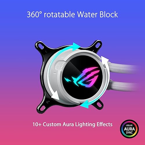 ASUS ROG Strix LC III 360 ARGB LCD White Edition All-in-one CPU Liquid Cooler - Intel® LGA 1700, 1200, 115X - AMD Socket AM4, AM5 – with 2.1 IPS LCD, Asetek’s New Gen7 v2 Pump Gen III 360mm|ARGB|LCD|White