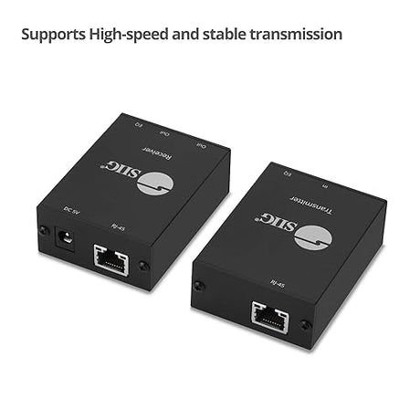 SIIG 4-Port USB 2.0 Extender Over CAT5e/6 Cable 264ft(80m) - Plug and Play, High Speed Transfer, for PC, Surveillance, Video Conference, Gaming (JU-EX0311-S1)