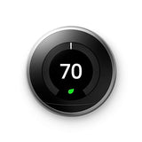 Google Nest Learning Thermostat - Programmable Smart Thermostat for Home - 3rd Generation Nest Thermostat - Compatible with Alexa - Stainless Steel Stainless Steel Stainless Steel