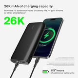 Belkin BoostCharge Batterie Externe 4 Ports (26K, Ports USB-C et USB-A, Recharge Rapide USB-C Power Delivery, pour iPhone 15, 14, 13, 12, iPad Pro, Galaxy S24, S24 Ultra, S24+)