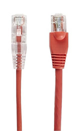 Black Box 3FT Red CAT6 Slim 28AWG Patch Cable 250MHz UTP cm Snagless