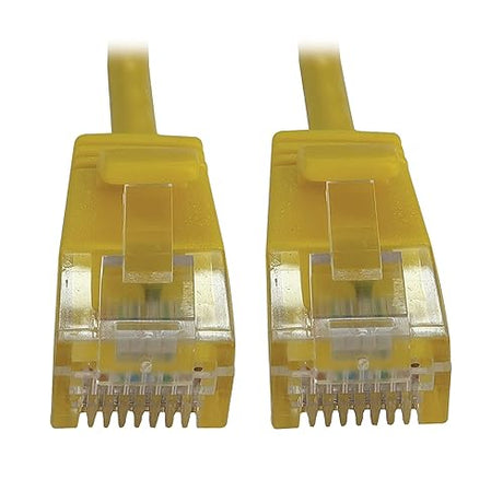 Tripp Lite Cat6a 10G Ethernet Cable, Snagless Molded Slim UTP Network Patch Cable (RJ45 M/M), Yellow, 1 Foot / 0.3 Meters, Manufacturer's Warranty (N261-S01-YW)