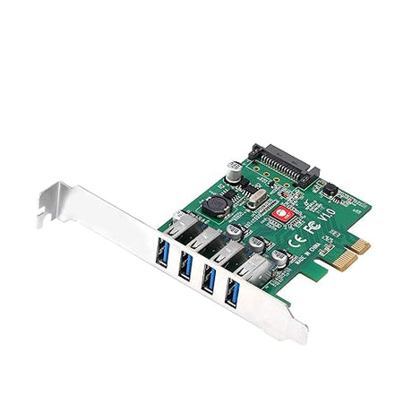 SIIG Dual Profile [DP] USB 3.0 4-Port (5Gbps) PCIe 2.0 Host Expansion Card Adapter for Windows Desktop PC with PCI Express Slot