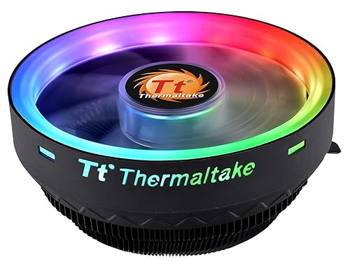 Thermaltake UX100 5V Motherboard ARGB Sync 16.8 Million Colors 15 Addressable LED Intel/AM5/AMD Universal Socket (LGA 1200) Hydraulic Bearing 65W CPU Cooler CL-P064-AL12SW-A AMD/Intel Universal RGB/65W