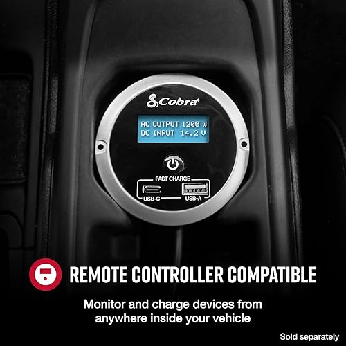 Cobra PRO 1500W Professional Grade Power Inverter, Portable – 1500-Watt Car Charger, 4 Grounded AC Outlets, 2 Fast Charge USB Ports and Remote Controller (CPIALCDG1) Compatible CPI1500W