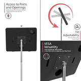 Locking Floor Stand - CTA Compact Mobile Floor Stand with Universal Locking Paragon Enclosure for iPad 9th Gen 10.2”, Galaxy Tab 9.7”, Surface Go 3, & More (PAD-PARACGS) - Black