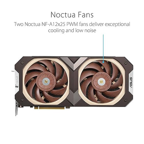 ASUS GeForce RTX™ 4080 Super Noctua OC Edition 16GB GDDR6X Graphics Card (PCIe 4.0, DLSS 3,HDMI 2.1a, DisplayPort 1.4a, Noctua NF-A12x25 PWM Fans, Tailor-Made heatsink, GPU Tweak III, and More)